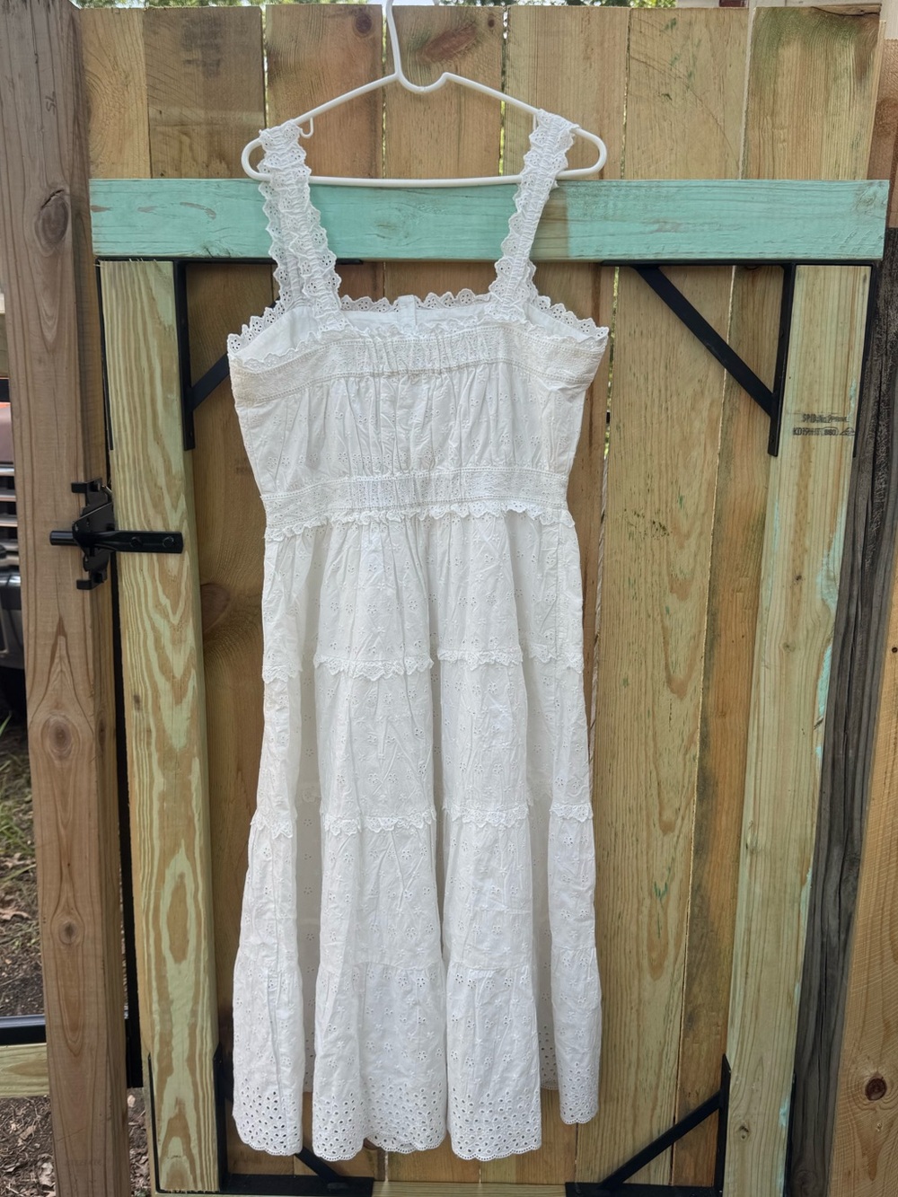 Doen Gap White Eyelet Lace-Trim Midi Sundress - Picture 3 of 3